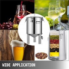 VEVOR 7 Gallon Home Brewing Chronical Fermenter Stainless Steel Brew Bucket Fermenter with Conical Base