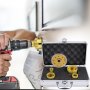 VEVOR Diamond Drill Bits 4PCS Diamond Hole Saw 25/35/50/68mm Tile Hole Saw Kit Vacuum Brazed Diamond Drill Bit 0.59in/15mm Segment Tile Hole Saw w Storage Case for Tile Ceramic Porcelain Marble Stone