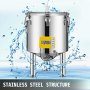 53l Wine Fermentation Bucket Fermenter With Thermometer 304 Stainless Steel
