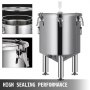 53l Wine Fermentation Bucket Fermenter With Thermometer 304 Stainless Steel