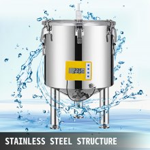 53l Wine Fermentation Bucket Fermenter With Thermometer 304 Stainless Steel