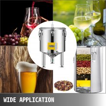 53l Wine Fermentation Bucket Fermenter With Thermometer 304 Stainless Steel