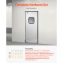 VEVOR Traffic Swing Door, Single Panel Fits Door Opening 91.4 x 213.4 cm, Stainless Steel Commercial Swinging Doors with Hardware & Accessories, Ideal for Residential Use, Durable & Easy to Install