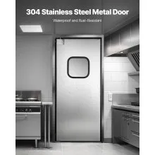 VEVOR Stainless Steel Traffic Swing Door Single Panel 91.4x213.4 cm Commercial