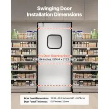 VEVOR Stainless Steel Traffic Swing Door Single Panel 91.4x213.4 cm Commercial