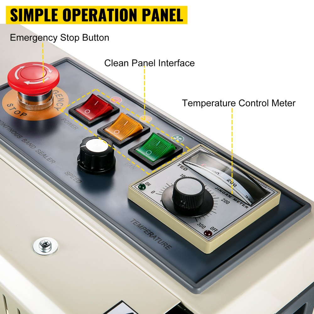 VEVOR Fr-770 Continuous Bag Band Sealing Machine Band Sealer Machine