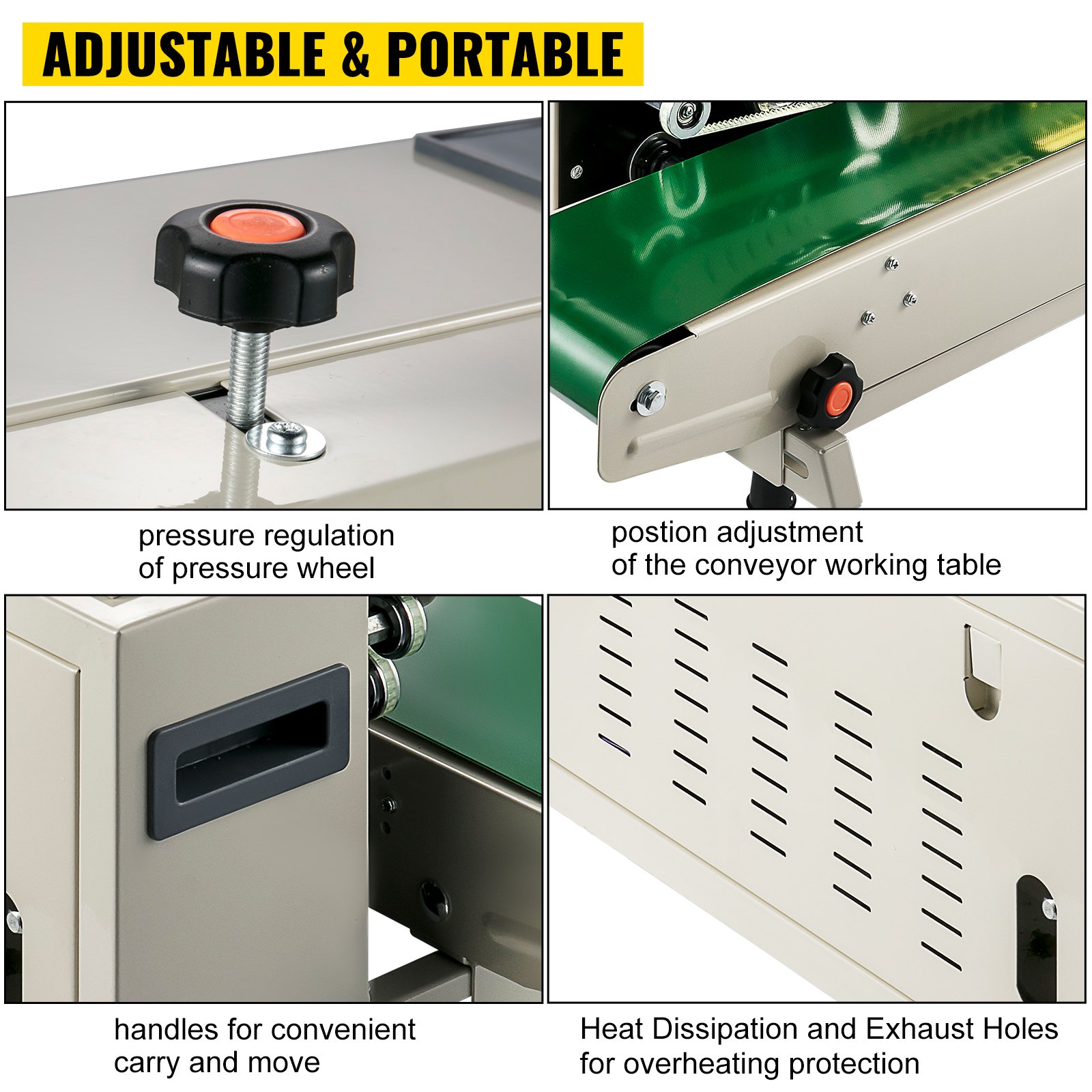 VEVOR Fr-770 Continuous Bag Band Sealing Machine Band Sealer Machine