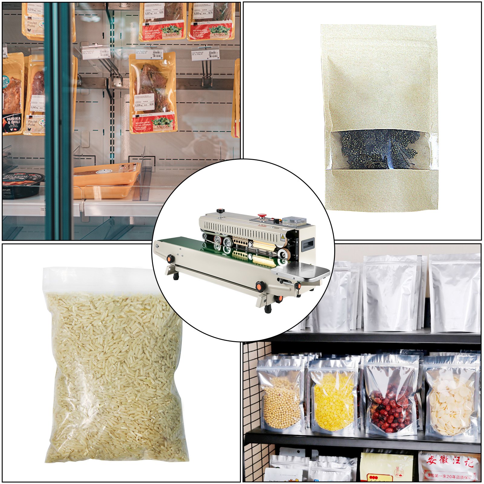 VEVOR Fr-770 Continuous Bag Band Sealing Machine Band Sealer Machine