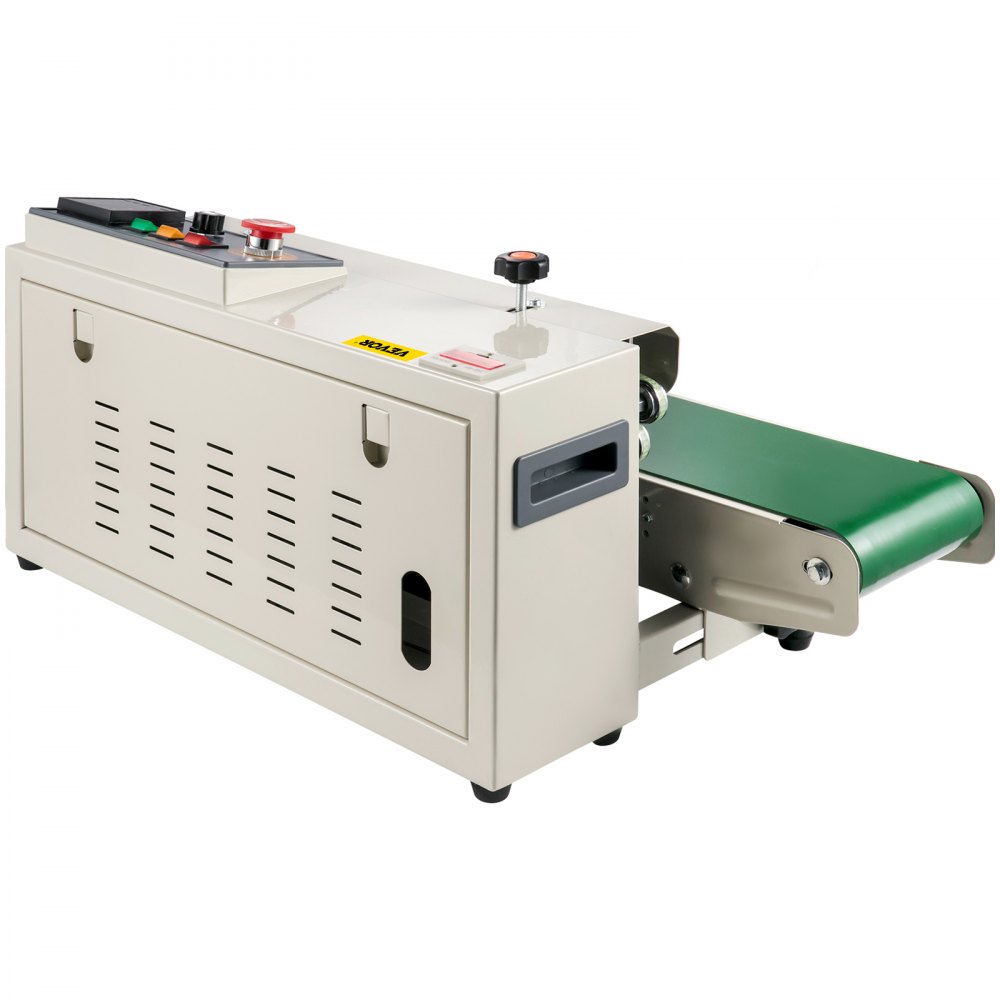 VEVOR Continuous Bag Band Sealing Machine FR770A Horizontal Bag Sealer with Digital Temperature Control Band Sealer Machine for 0.02-0.08 mm Plastic Bags Continuous Band Sealer with Printing Function