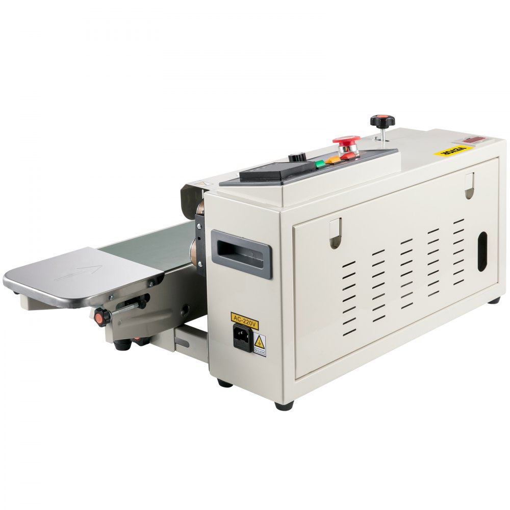 VEVOR Continuous Bag Band Sealing Machine FR770A Horizontal Bag Sealer with Digital Temperature Control Band Sealer Machine for 0.02-0.08 mm Plastic Bags Continuous Band Sealer with Printing Function