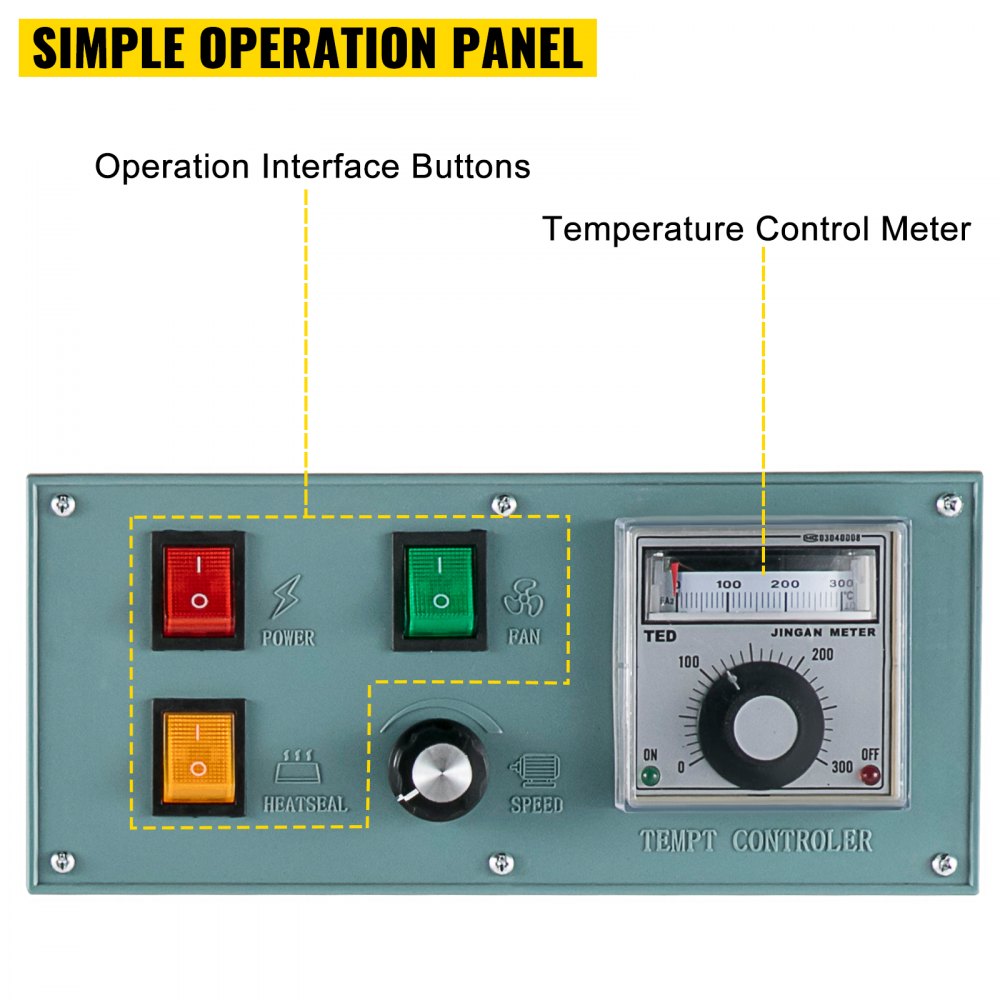 VEVOR Auto Plastic Bag Sealing Machine Band Sealer Vertical FR900 Continuous