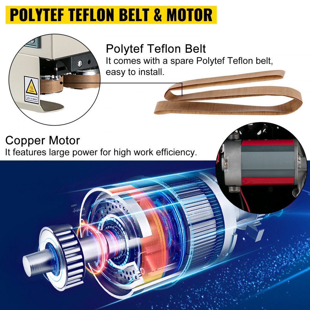 VEVOR Auto Plastic Bag Sealing Machine Band Sealer Vertical FR900 Continuous