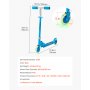 VEVOR Kick Scooter for Kids Ages 3+, 2-Wheel Toddler Scooter with Light-Up Wheels, Adjustable Height Handlebar, Wide Anti-Slip Deck, Foldable Lightweight Frame for Boys and Girls up to 49.9 kg, Blue