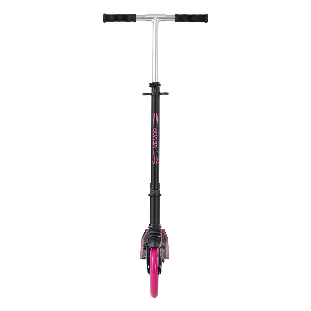 VEVOR Kick Scooter for Kids Ages 8+, Teens & Adults, 2-Wheel Toddler Scooter with Adjustable Height Handlebar, Wide Anti-Slip Deck, Foldable Lightweight Frame for Boys & Girls up to 220 lbs, Pink