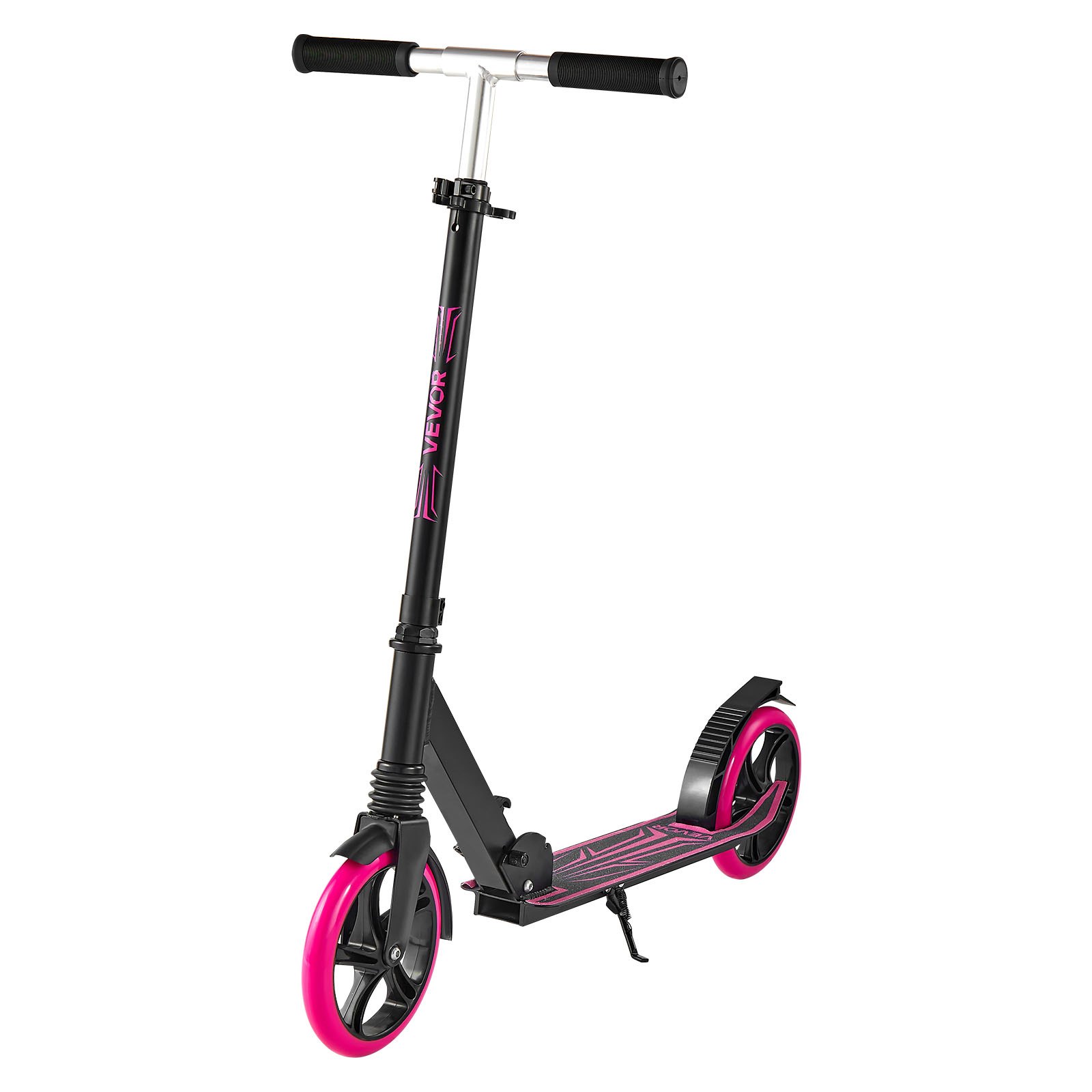 VEVOR Kick Scooter for Kids Ages 8+, Teens & Adults, 2-Wheel Toddler Scooter with Adjustable Height Handlebar, Wide Anti-Slip Deck, Foldable Lightweight Frame for Boys and Girls up to 99.8 kg, Pink