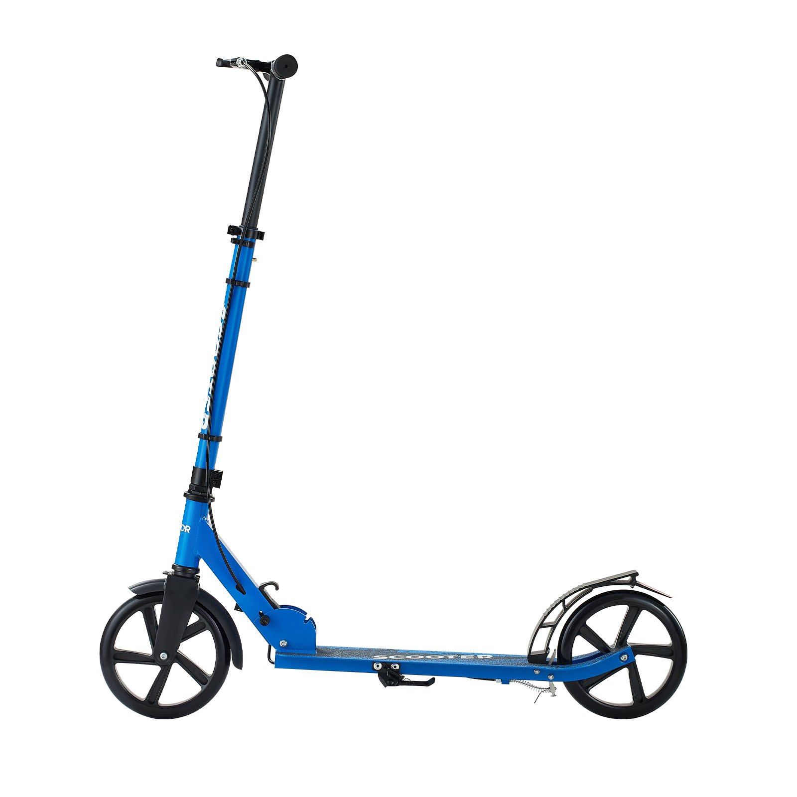 VEVOR Kick Scooter for Kids Ages 8+, Teens & Adults, 2-Wheel Toddler Scooter with Height Adjustable Handlebar, Wide Anti-Slip Deck, Foldable Lightweight for Boys & Girls up to 99.8 kg, Black + Blue