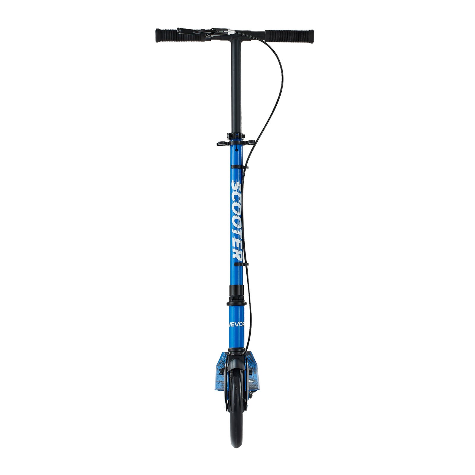 VEVOR Kick Scooter for Kids Ages 8+, Teens & Adults, 2-Wheel Toddler Scooter with Height Adjustable Handlebar, Wide Anti-Slip Deck, Foldable Lightweight for Boys & Girls up to 99.8 kg, Black + Blue