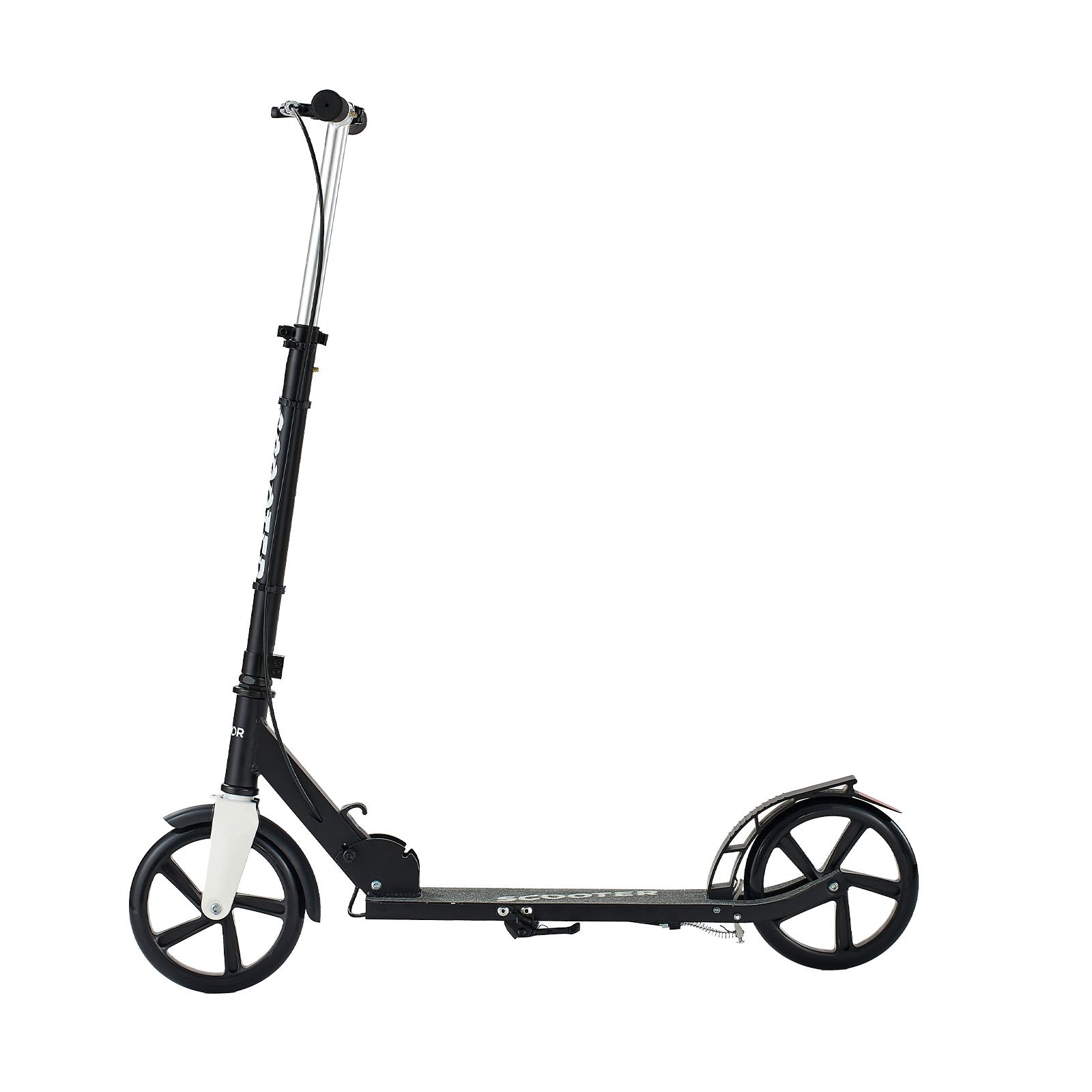 VEVOR Kick Scooter for Kids Ages 8+, Teens & Adults, 2-Wheel Toddler Scooter with Adjustable Height Handlebar, Wide Anti-Slip Deck, Foldable Lightweight for Boys & Girls up to 99.8 kg, Black + Silver