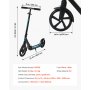 VEVOR Kick Scooter for Kids Ages 8+, Teens & Adults, 2-Wheel Toddler Scooter with Adjustable Height Handlebar, Wide Anti-Slip Deck, Foldable Lightweight for Boys & Girls up to 99.8 kg, Black + Blue