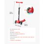 VEVOR Kick Scooter for Kids Ages 3+, 3-Wheel Toddler Scooter with Light-Up Wheels, Adjustable Height Handlebar, Wide Anti-Slip Deck, Lightweight Aluminum Frame for Boys and Girls up to 74.8 kg, Red