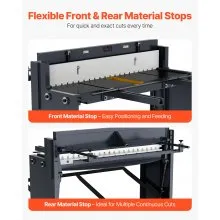 VEVOR Foot Stomp Sheet Metal Shear, 52 in Width Manual Floor Shear, with Soild Steel Frame, Adjustable Blade Gap, Material Stops, Foot-Pedal Control for Cutting Steel, Copper, Rebar, and Aluminum
