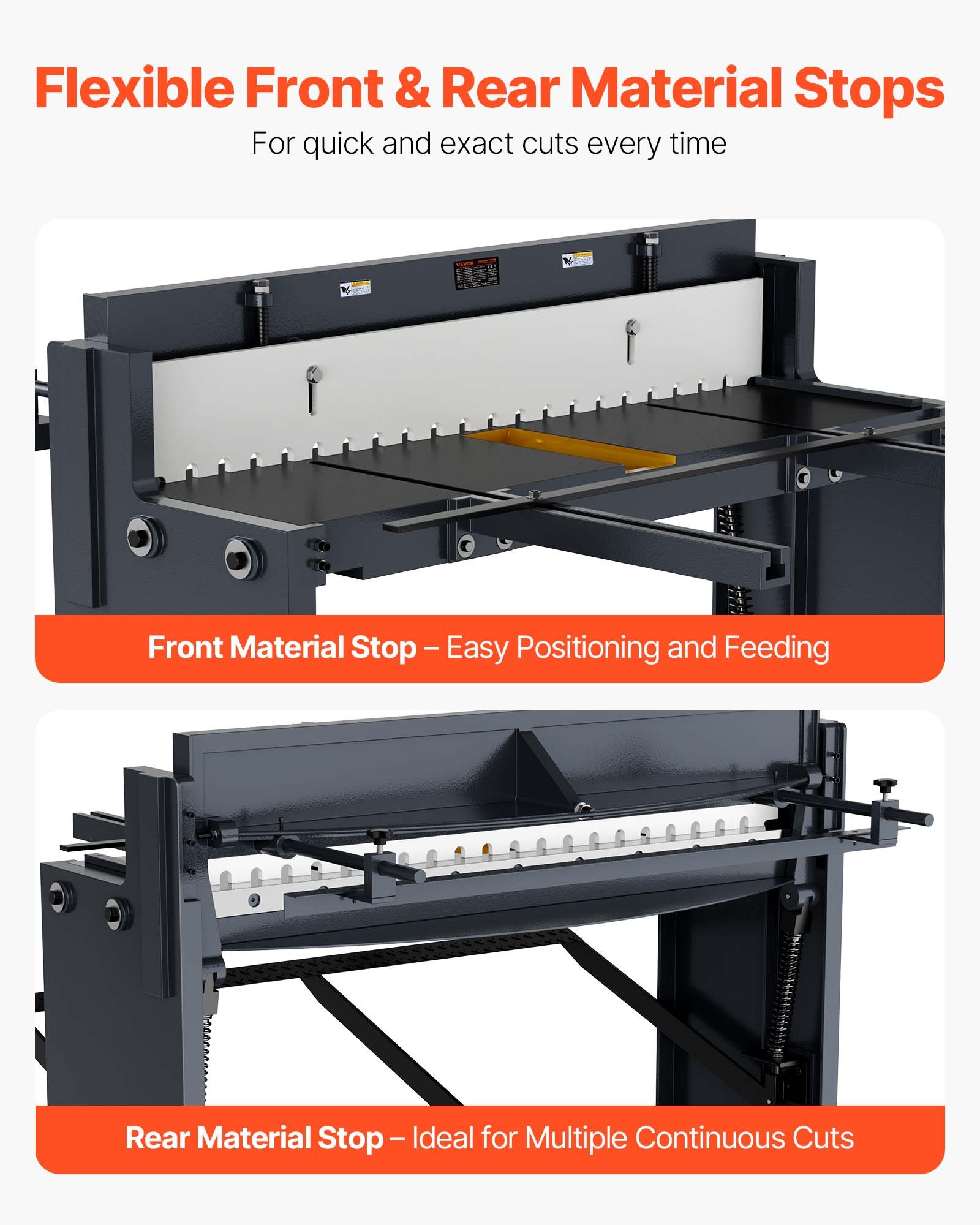 VEVOR Foot Stomp Sheet Metal Shear, 52 in Width Manual Floor Shear, with Soild Steel Frame, Adjustable Blade Gap, Material Stops, Foot-Pedal Control for Cutting Steel, Copper, Rebar, and Aluminum
