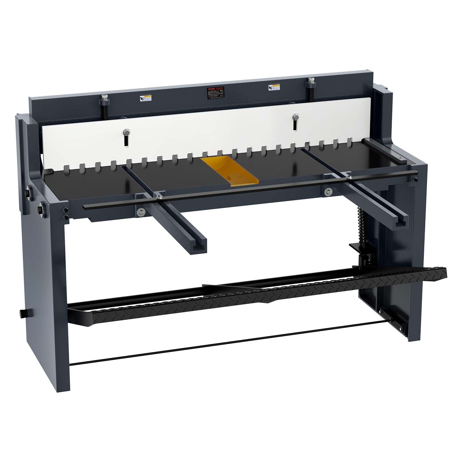 VEVOR Foot Stomp Sheet Metal Shear, 52 in Width Manual Floor Shear, with Soild Steel Frame, Adjustable Blade Gap, Material Stops, Foot-Pedal Control for Cutting Steel, Copper, Rebar, and Aluminum