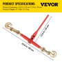 VEVOR Chain Load Binder 5/16 Inch G80 Chain Binders Tie Down Heavy Cargo 4 Pack