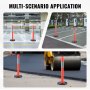 VEVOR Traffic Delineator Post Cones, 2 Pack, Traffic Safety Delineator Barrier with 16.93 x 16.93 in Rubber Base, for Traffic Control Warning Outdoor Indoor Use Parking Lot Construction Caution Roads