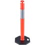 VEVOR traffic delineator with reflective tape and a black octagonal base.