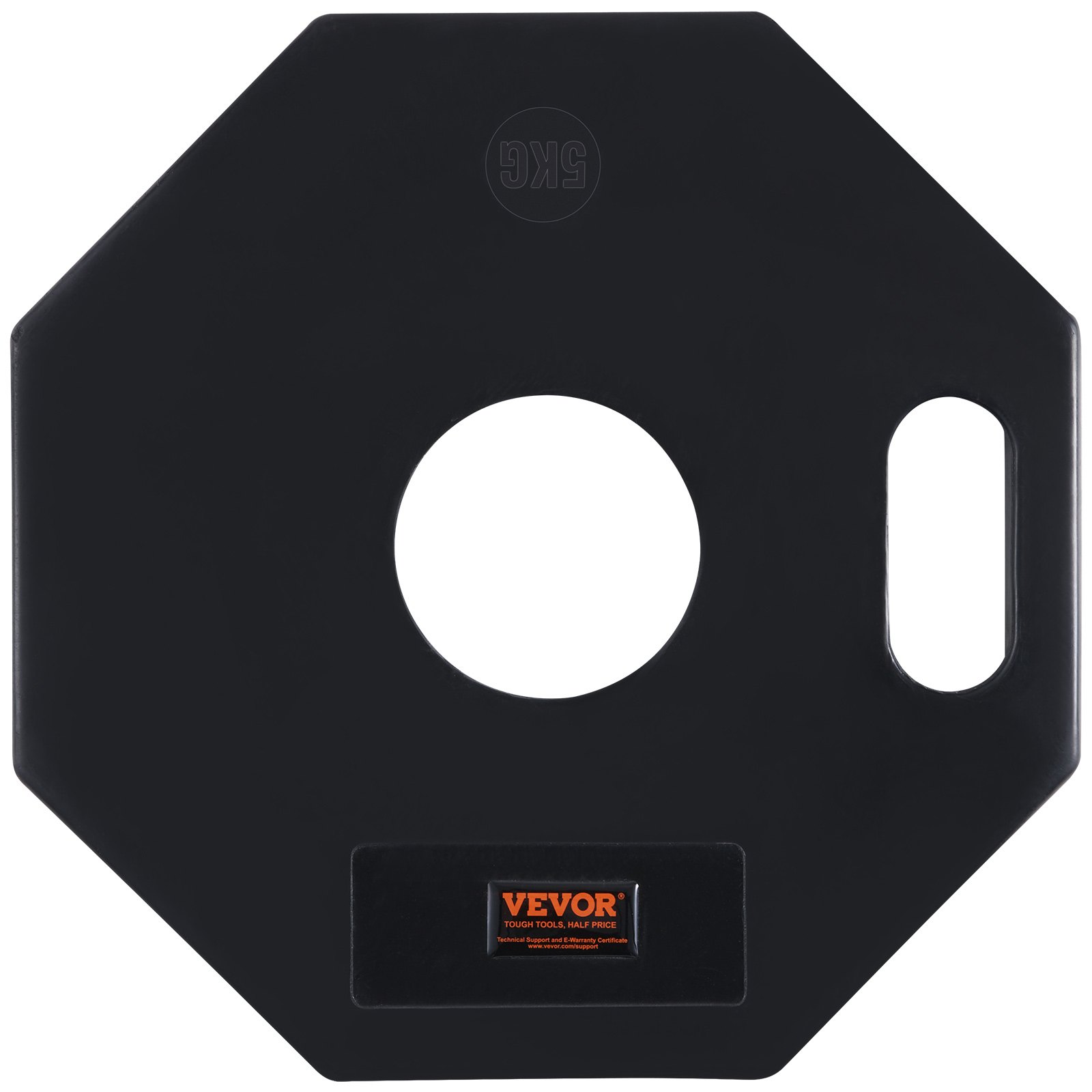 black VEVOR traffic delineator base with center hole and handle grip, labeled with VEVOR logo.
