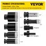 VEVOR Brocas de diamante, 8 piezas de sierra perforadora de diamante de 3/4 a 2 pulgadas, kit de sierra perforadora para azulejos, broca de diamante soldada de 0,59 pulgadas, sierra perforadora para azulejos con punta de dedo, una hoja para azulejos, cerámica, porcelana, mármol, materiales duros