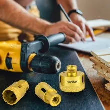 VEVOR Diamond Drill Bits 5PCS Diamond Hole Saw 20/35/40/50/68mm Tile Hole Saw Kit Vacuum Brazed Diamond Drill Bit 0.59in/15mm Segment Tile Hole Saw w Storage Case for Tile Ceramic Porcelain Marble