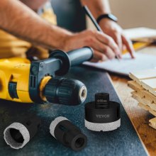 VEVOR Diamond Drill Bits 6PCS Diamond Hole Saw 20/35/40/50/55/68mm Tile Hole Saw Kit Vacuum Brazed Diamond Drill Bit 0.59in/15mm Segment Tile Hole Saw w Storage Case for Tile Ceramic Porcelain Marble