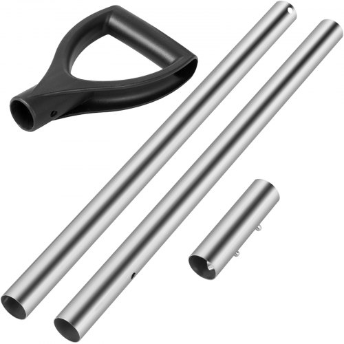 VEVOR Mango de pala de arena, mango largo de pala de arena de acero inoxidable, mango de pala de pala de metal resistente ligero de viaje, herramienta de detector de metales con 28 mm / 1.1 "de diámetro, para detección de metales y búsqueda de tesoros