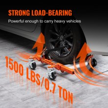 VEVOR Wheel Dolly, 1 Piece Wheel Dolly Car Skate, Heavy Duty Vehicle Positioning with Ratcheting Foot Pedal, Ratchet Type Tire Skate Tire Jack for Car Truck RV Trailer, 1500 LBS