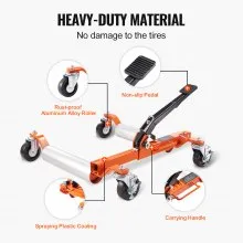 VEVOR Wheel Dolly, 1 Piece Wheel Dolly Car Skate, Heavy Duty Vehicle Positioning with Ratcheting Foot Pedal, Ratchet Type Tire Skate Tire Jack for Car Truck RV Trailer, 1500 LBS