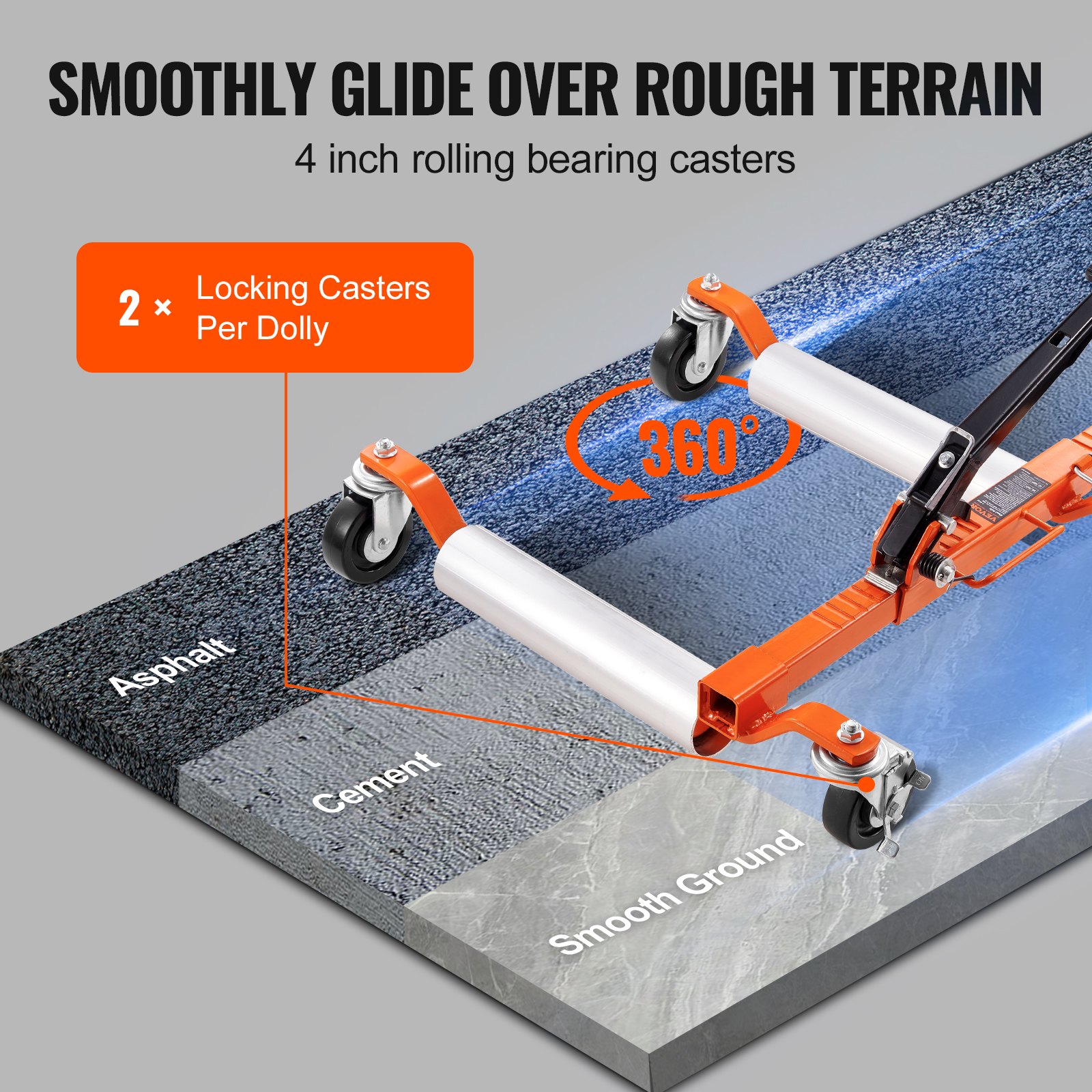 VEVOR Wheel Dolly, 1 Set Wheel Dolly Car Skate, Heavy Duty Vehicle Positioning with Ratcheting Foot Pedal, Ratchet Type Tire Skate Tire Jack for Car Truck RV Trailer, 1500 LBS