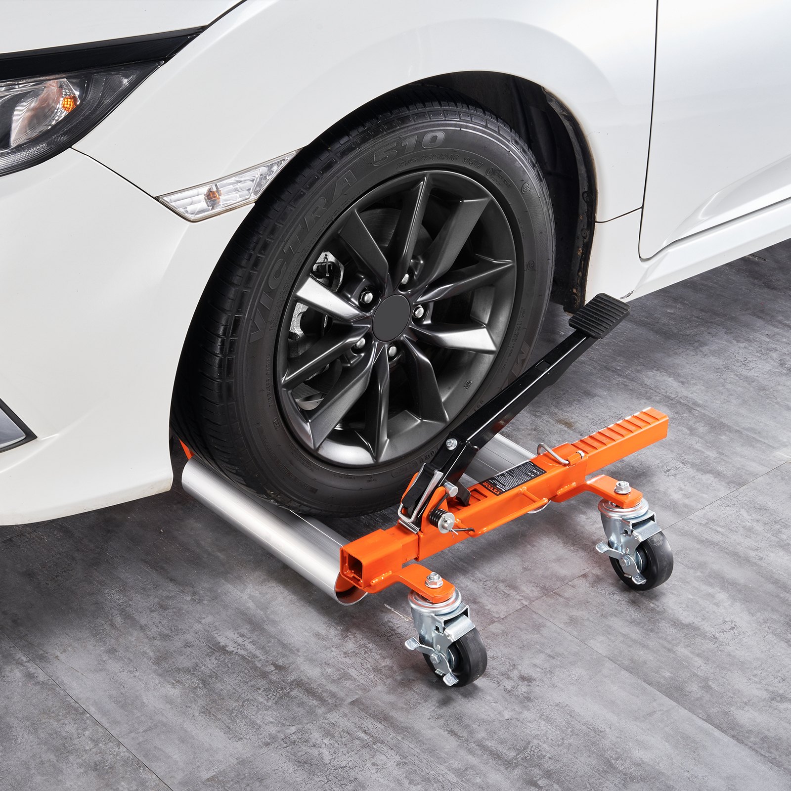 VEVOR Wheel Dolly, 1 Set Wheel Dolly Car Skate, Heavy Duty Vehicle Positioning with Ratcheting Foot Pedal, Ratchet Type Tire Skate Tire Jack for Car Truck RV Trailer, 1500 LBS