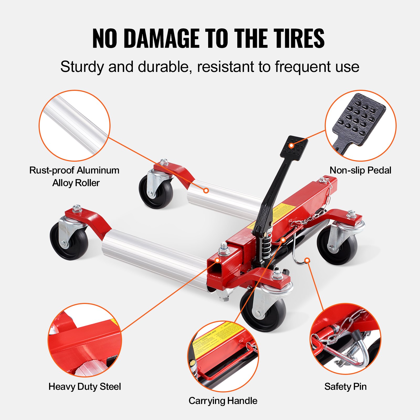 VEVOR Wheel Dolly, Max Capacity 1500 Lbs Car Dolly, Car Jack Dolly Lifter with 360° Rotatable Wheels, Heavy Duty Vehicle Positioning Hydraulic Tire Jack, for Vehicle Car Auto Repair Moving