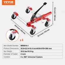 VEVOR Wheel Dolly Heavy Duty Vehicle Positioning Tire Jack Car Lifter 1500 Lbs