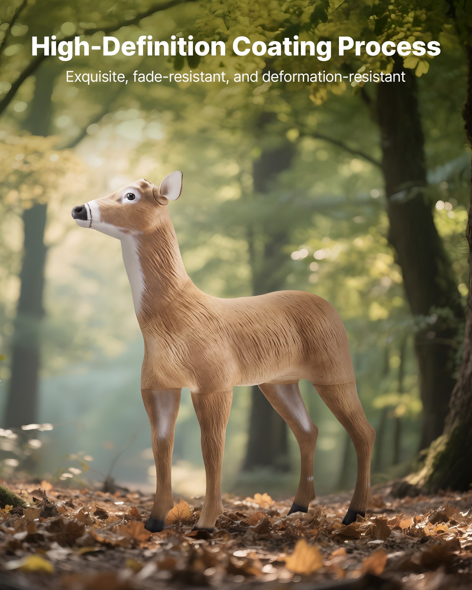 VEVOR Deer Decoy, Outdoor Deer Decoys for Hunting, Realistic Durable HDPE Doe Hunting Decoy, Foldable Legs for Easy to Carry and Use, for Garden Yard Decoration, 1-Pack