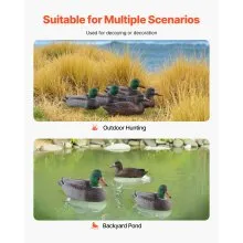 Duck Decoy Outdoor Teal Decoy Realistic Plastic Floating Duck for Hunting 6-Pack