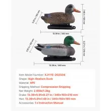 Duck Decoy Outdoor Teal Decoy Realistic Plastic Floating Duck for Hunting 6-Pack