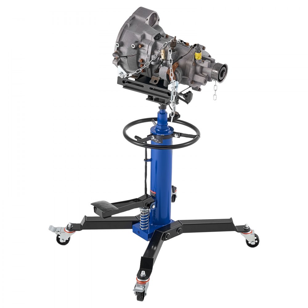 VEVOR Hydraulic Transmission Jack, 1660 lbs / 0.75 Ton Lifting Capacity Telescoping Transmission Jack with Foot Pedal, 360° Swivel Wheel, 34.6-69.3 in High Lifting Height, Lift Hoist for Garage/Shop