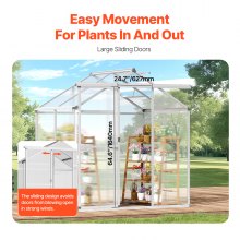 VEVOR Polycarbonate Greenhouse 6 x 4 Ft Outdoor Walk-in Greenhouse for Garden