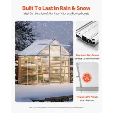 Polycarbonate Greenhouse 6 x 4 Ft Outdoor Walk-in Greenhouse for Garden