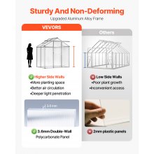 Polycarbonate Greenhouse 6 x 4 Ft Outdoor Walk-in Greenhouse for Garden
