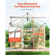 Polycarbonate Greenhouse 6 x 4 Ft Outdoor Walk-in Greenhouse for Garden