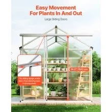 Polycarbonate Greenhouse 6 x 4 Ft Outdoor Walk-in Greenhouse for Garden